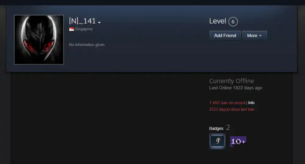 CSGO VAC Ban Example